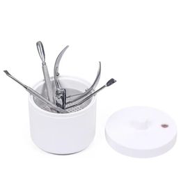 Nail Drill Bits Sterilizing Box Manicure Cleaner Clipper Nipper Polish File Jewelry Cleansing Tool