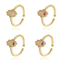 New Retro Fashion Turkish Evil Eyes Open Adjustable Ring For Women Index Finger Tail Ring Personaliz Jewelry G1125
