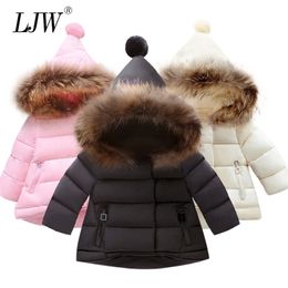 Autumn Winter Warm Jackets For Girls Coats cute Baby Thick Kids Hooded Outerwear Coat Children 211204