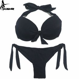 EONAR Bikini Solid Swimsuits Women Push Up Set Brazilian Cut/Classic Bottom Bathing Suits Sexy Plus Size Swimwear 210625