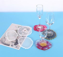 New Dining Resin Coaster Silicone Geode Wave Mould DIY Epoxy Tray Mould Round Coaster Casting Mould for DIY Making Home Craft Decoration KD1