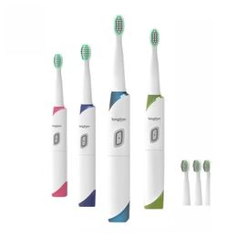 Langtian LT-Z18 Ultrasonic Sonic Electric Toothbrush with 4 Pcs Replacement Brush Heads - Purple