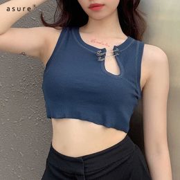 Crop Tank Tops Women Y2k Sexy Chest Breast Binder Female Going Out Sports Gothic Clothes 90s Aesthetic Grunge LQ3776 210712