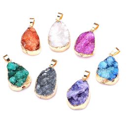 Natural Stone agates Pendants Charms natural Stone crystal charm pendant crystal Pendant for Jewelry making necklace diy Top Quality