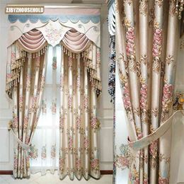 High Precision Curtains for Bedroom Villa Window Curtain for Living Room Embroidered Gauze Curtains 3D Floral Girl Curtains 210913