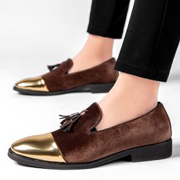 Tassel Dress Shoes Men Office Oxfords Slip On Leather Boat Shoes fashion Designer Men club party Shoes Mens Driving Loafers