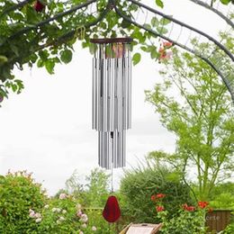 Wood Wind chime Pendants 27 tube silver bell metal multi tube antirust wind bell outdoor decoration windbell birthday present ZC376