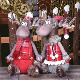 Christmas Party Decoration Dolls for Tree Santa Claus Snowman Toys Figurines Decorazioni 211105