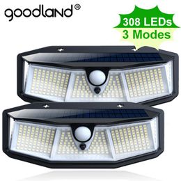 Solar Lamps Goodland 308 LED Light Outdoor Lamp Powered Sunlight PIR Motion Sensor Waterproof Street For Garden Decoration