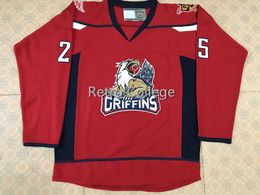 #25 DYLAN LARKIN GRAND RAPIDS Gryphons Black HOCKEY JERSEY Mens Embroidery Stitched Customise any number and name Jerseys