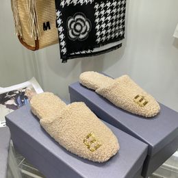 Man Loafers Luxury Designer Women Winter Warm Slippers lady Lambs wool Slide TPU Outdoor slipper letters Sandals Warm Comfortable Slides Fuzzy