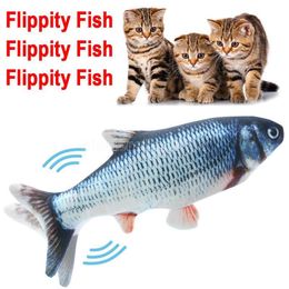-Flipping Fish Cat Toy Giocattolo realistico Peluche Elettrico Bambola Flipping Doll Divertente Interactive Animali domestici Morso Floppy Toy Perfect for Kitty Esercizio cy07
