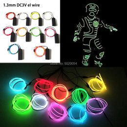 Costume Accessories 1.3MM Neon LED lamp Car Lights Dance Party Decor Flexible EL Wire Rope Tube Stage Costume Light With 3V Inverter