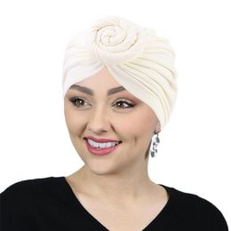 New Fashion Ladies Cotton Elastic Turban Vintage Hijab Head Wrap Beanie Hat Muslim Bandana Headwear Hair Accessories