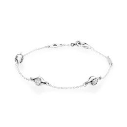 NEW 2021 100% 925 Sterling Silver Diamond Bracelet Fit DIY Original Fshion Jewellery Gift 666