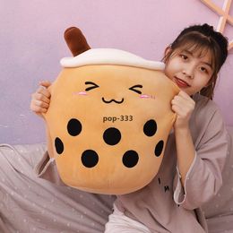 Creative simulation of milk tea plush toy cup pillow lovely funny dolls bubble cushion decoration