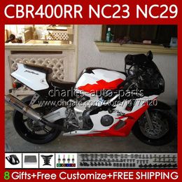 Bodywork Kit For HONDA CBR 400 RR White red black CC 400CC NC23 NC29 88 89 90 91 92 93 Body 65No.55 CBR400RR CBR 400RR 1988 1989 1990 1991 1992 1993 CBR400 RR 88-99 OEM Fairing