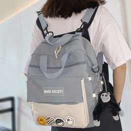 Backpack Transparent Waterproof Lady Badge Girl Fashion Female Shoulder Bags Student Women Crossbody Kawaii Harajuku Handbag