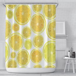 Лимон напечатанный душевой занавес летом киви арбуз цифровой печатный душевые занавески с кольцом полиэстер водонепроницаемый ванные комнаты