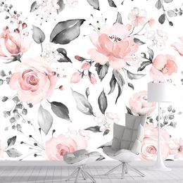 Wallpapers Pink Floral Painting Po Home Decor Walls Paper 3d Murals For Living Room Contact PVC Wall Rolls Prints