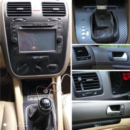 Car Interior Centre Console Colour Change Carbon Fibre Moulding Sticker Decals For Volkswagen Golf 5 GTI MK5 2 doors