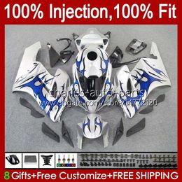 Injection Mold Fairings For HONDA CBR-1000 CBR 1000 CBR1000 RR CC 2004-2005 Bodywork 52No.31 1000CC CBR1000RR 04 05 Blue flames CBR 1000RR 2004 2005 OEM Fairing Kit