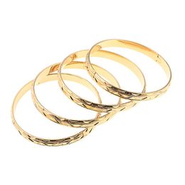 Bangle 8mm Bangles For Women Gold Jewellery Dubai African Jewelries 4Pcs Cuff Bracelets Ethiopian Luxury Designer Hand Chain