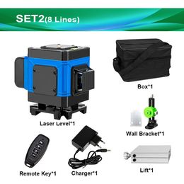 FreeShipping 8 Lines Wireless Remote Laser Level Green Laser Self-Leveling 360 Horizontal & Vertical Cross Lines Adjustable Laser Brightness