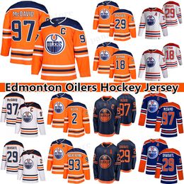 -Edmonton Oilers Jersey 97 Connor McDavid 29 Leon Draisaitl 91 Evander Kane 18 Zach Hyman 93 Ryan Nugent-Hopkins 99 Wayne Gretzky Hockey Jerseys