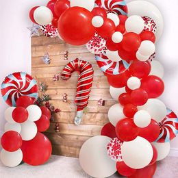 Party Decoration Merry Christmas Balloon Arch Wreath Kit Santa Claus Year Supplies