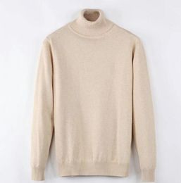 Autumn and winter High Quality small horse Long Sleeve high-neck men's sweater knit sweater fashion high-neck solid Colour top sweater bottoming shirt