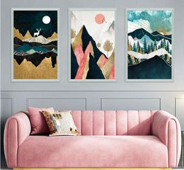 Poster Art Printing Home Decoration Wall Decor PVC Frameless Mountain Modern Paintings for for Living Room 60*90CM