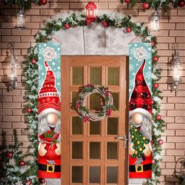 Outdoor Christmas Gnomes Porch Sign Banners Hanging Decorations Xmas Holiday Decor for Outside Indoor Yard KDJK2110