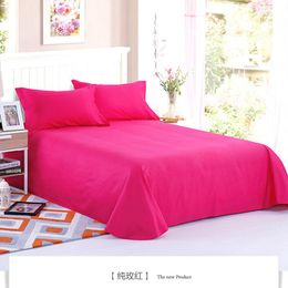 Sheets & Sets 1 Piece 100% Cotton Rose Red Colour Flat Sheet For Children Adults Single Double Twill Bed Bedsheets XF632-7