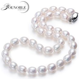 Real Natural Freshwater For Women,Wedding White Strand Necklace Pearl Collar Anniversary Gift