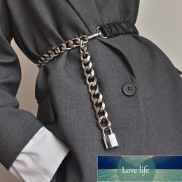 Elastic silver chain belt ladies dress cummerbunds stretch corset belts for women high quality coat ceinture femme lock metal Factory price expert design Quality
