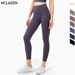 NCLAGEN Women Sport Leggings With High Waist Running Fitness Workout Yoga Pants Athletic Active Dry Fit Squat Proof Gym Tights H1221