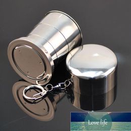 New 1PCS Stainless Steel Camping Folding Cup Travelling Outdoor Camping Hiking Sports Mug Portable Collapsible Cup Bottel