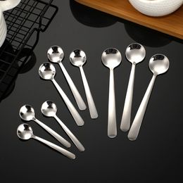 3 Size Stainless Steel Coffee Stirring Spoon Long Handle Teaspoon Ice Cream Honey Spoons Kitchen Flatware