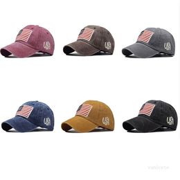 Party Hats Wash old letter baseball cap classic American flag hat Sports Embroidered USA cap T2I52363