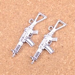 33pcs Antique Silver Plated Bronze Plated machine gun assault rifle Charms Pendant DIY Necklace Bracelet Bangle Findings 45*13mm