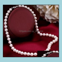 Beaded Necklaces & Pendants Jewelry 10-11Mm White Natural Pearl Necklace 18Inch Choker Womens Gift Bridal Drop Delivery 2021 1Ncko