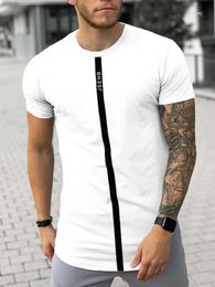 Men's Streetwear T-Shirt Harajuku Summer Branded Vintage Slim Male Clothing O-Neck Tee Tops Black Khaki White Hip Hop