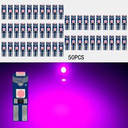 50Pcs/Lot Car LED Bulbs Super Bright Putple T5 3030 3SMD 12V Canbus Error Free Instrument Cluster Panel Dash Light,Plug and Play