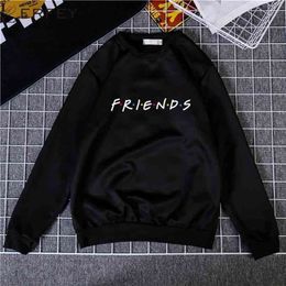 LERFEY Autumn Winter Womens Letters FRIENDS Print Long Sleeve Sweatshirts Ladies Casual Loose Pullover Jumper Tops 3XL Clothes 210809