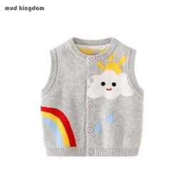 Mudkingdom Baby Boys Girls Vest Cardigan Cute Rainbow Knit for Spring Casual Tops Kids Clothes Autumn Winter 211201