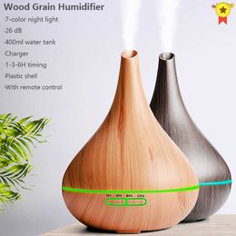 400ml Remote Control Air Aroma Ultrasonic Humidifier With Color LED Lights Electric Aromatherapy Essential Oil Diffuser For Home 210724