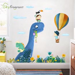 Cartoon sticker kids decoration bedroom bedside wall cute dinosaur animal stickers home boys room decor 210310