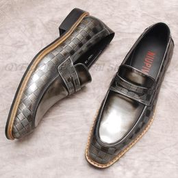 Men Genuine Leather Brogue Shoes Business Dress Banquet Suit Shoes Men Fashion Office Wedding Oxford Shoes For Men Black Grey