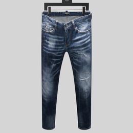 DSQ PHANTOM TURTLE Men's Jeans Mens Italian Designer Jeans Skinny Ripped Cool Guy Causal Hole Denim Fashion Brand Fit Jeans Men Washed Pants 65257